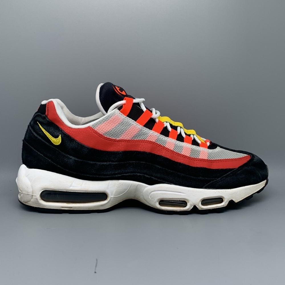 Nike Air Max 95 Black Crimson Yellow‎ Running Shoes AT9865-101 Men's Sz 13 - Picture 5 of 10